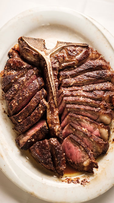 Porterhouse-Steak-aufgeschnitten